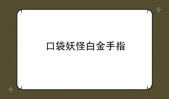 口袋妖怪白金手指