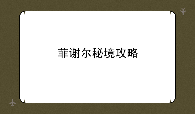 菲谢尔秘境攻略