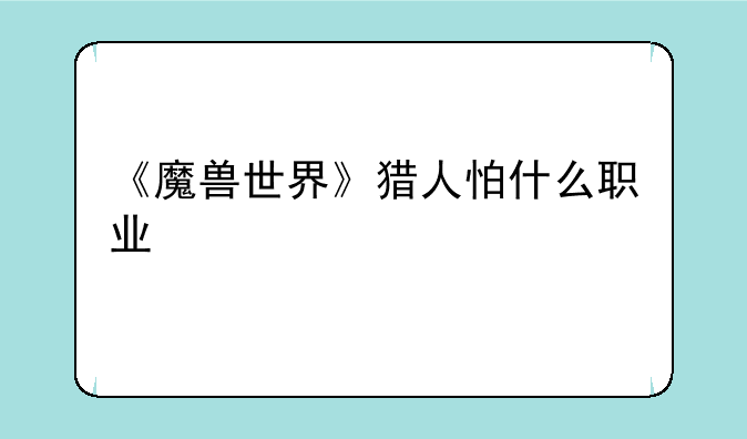 《魔兽世界》猎人怕什么职业