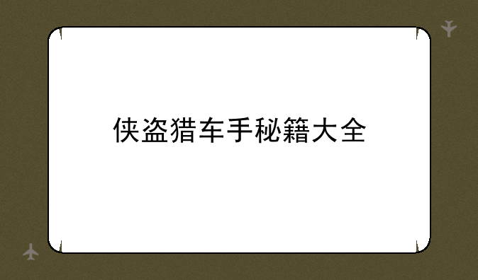 侠盗猎车手秘籍大全