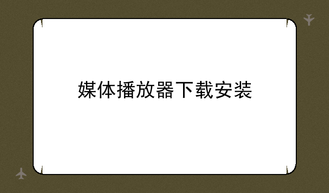媒体播放器下载安装