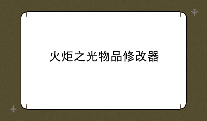 火炬之光物品修改器