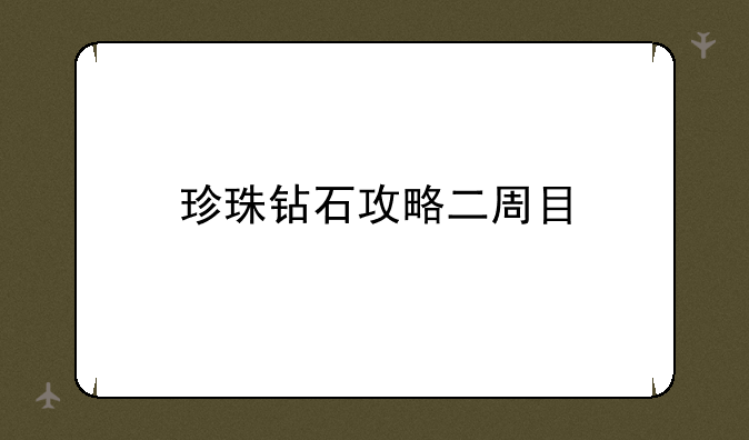 珍珠钻石攻略二周目