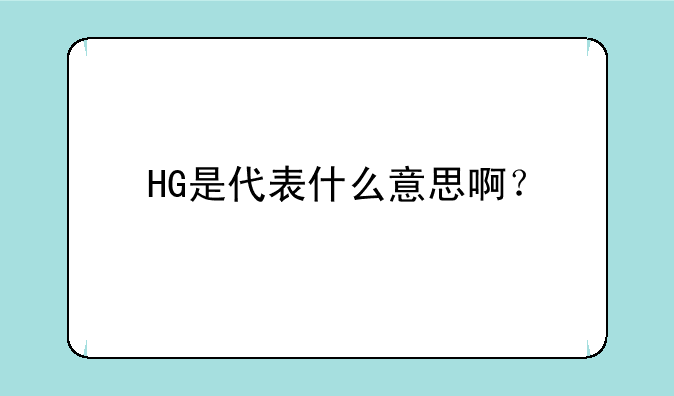 HG是代表什么意思啊？