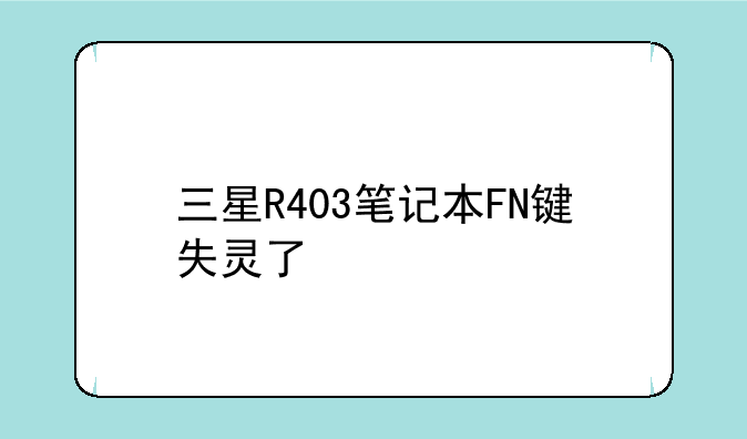 三星R403笔记本FN键失灵了