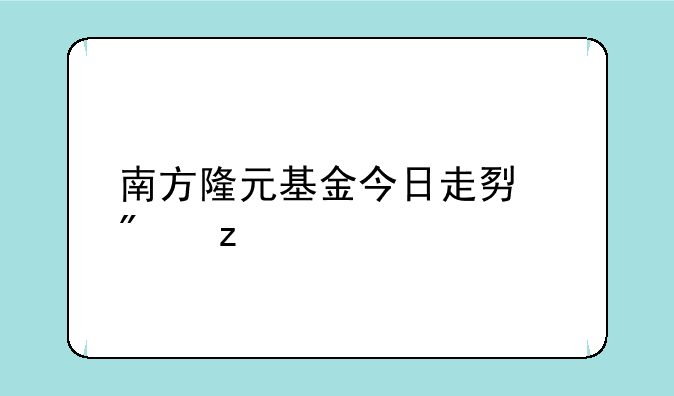 南方隆元基金今日走势分析