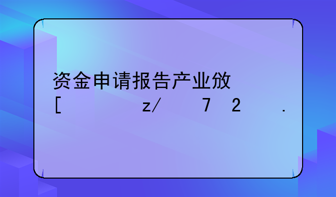 资金申请报告产业政策类型不包括