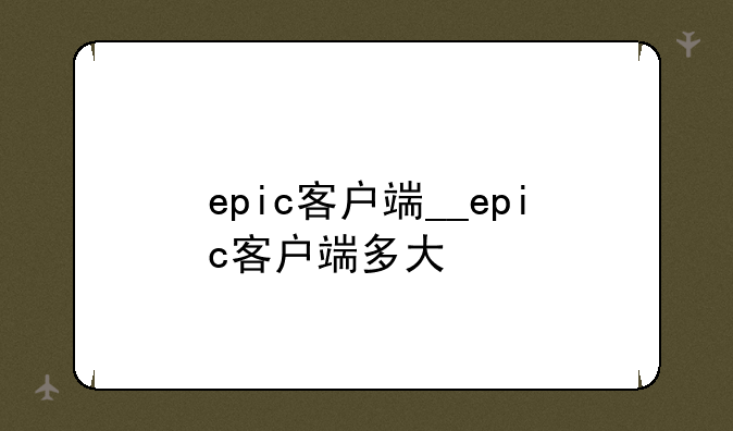 epic客户端__epic客户端多大