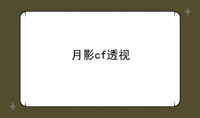 月影cf透视