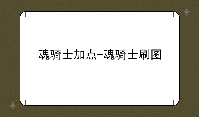 魂骑士加点-魂骑士刷图