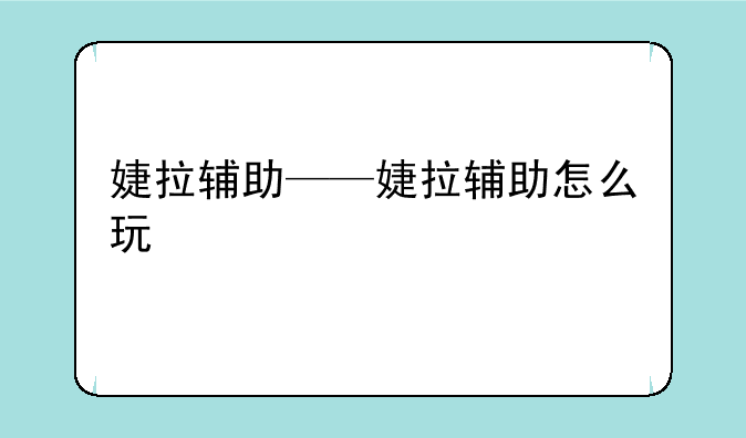 婕拉辅助——婕拉辅助怎么玩